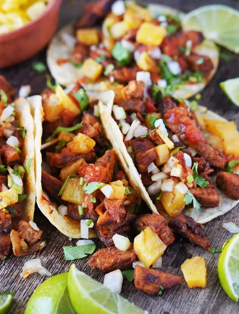 Delicious homemade al pastor tacos