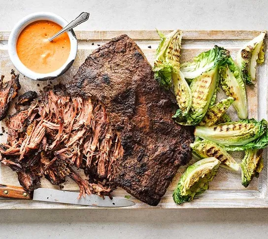 Juicy smoked brisket with a perfect smoke ring