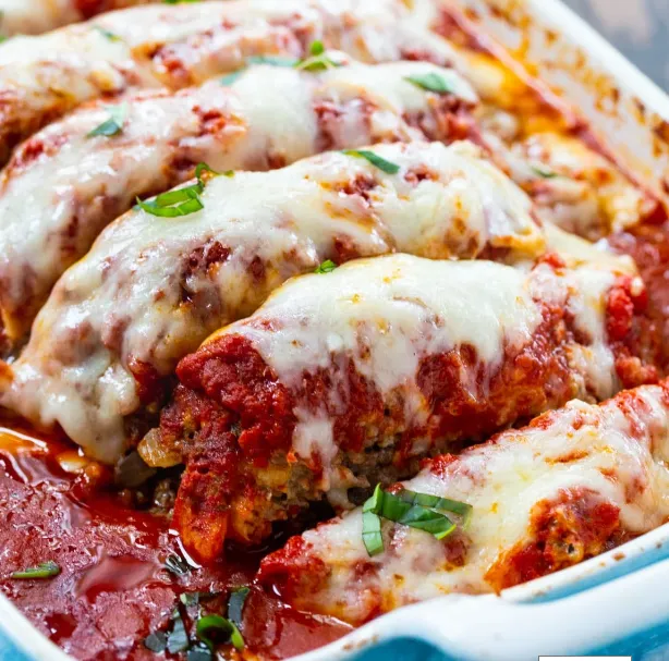 Savory Italian meatloaf topped with rich marinara sauce
