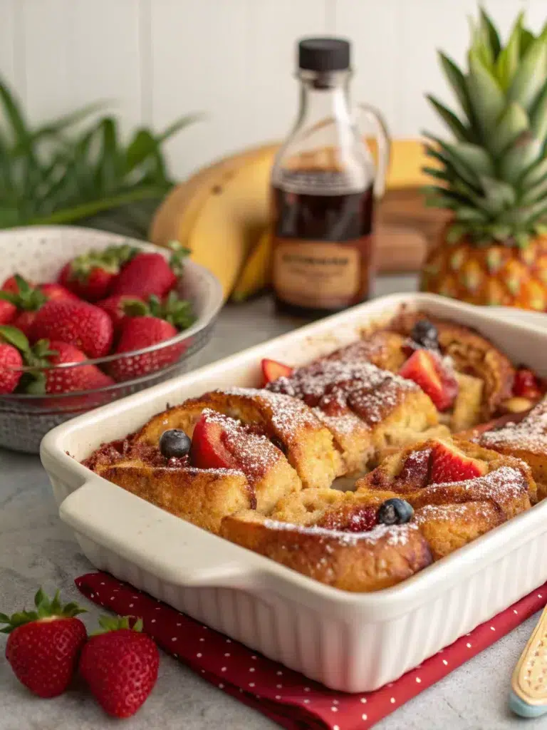 Hawaiian Sweet Roll French Toast Bake