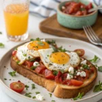 Shakshouka Toast with Feta Fried Eggs
