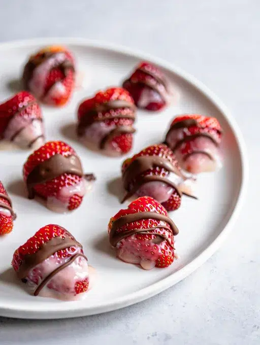 choclate strawberry yogurt bites