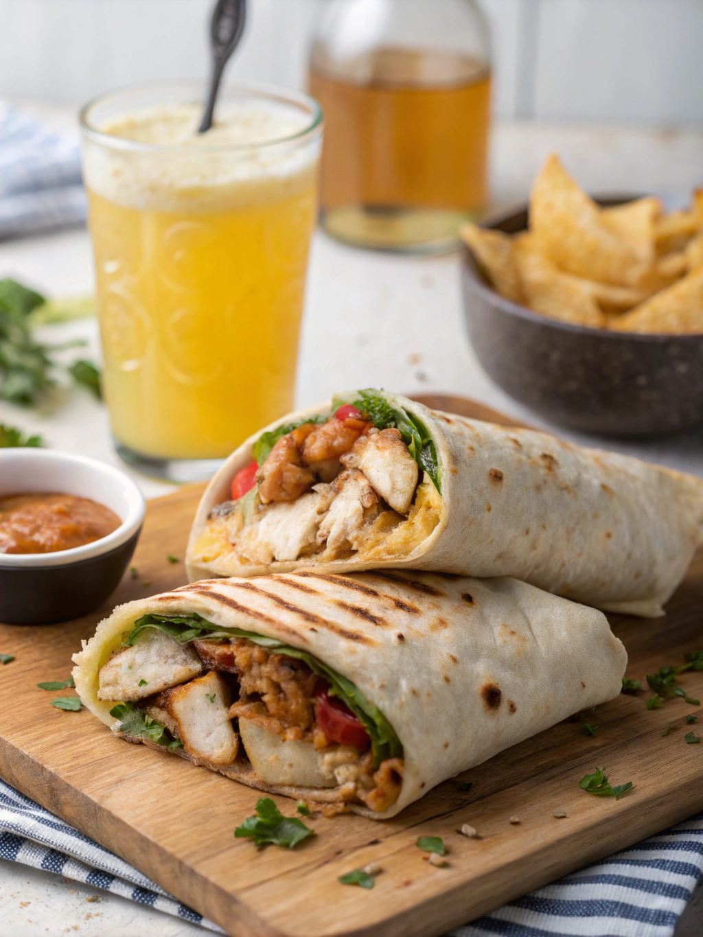 Cheesy Garlic Chicken Wraps