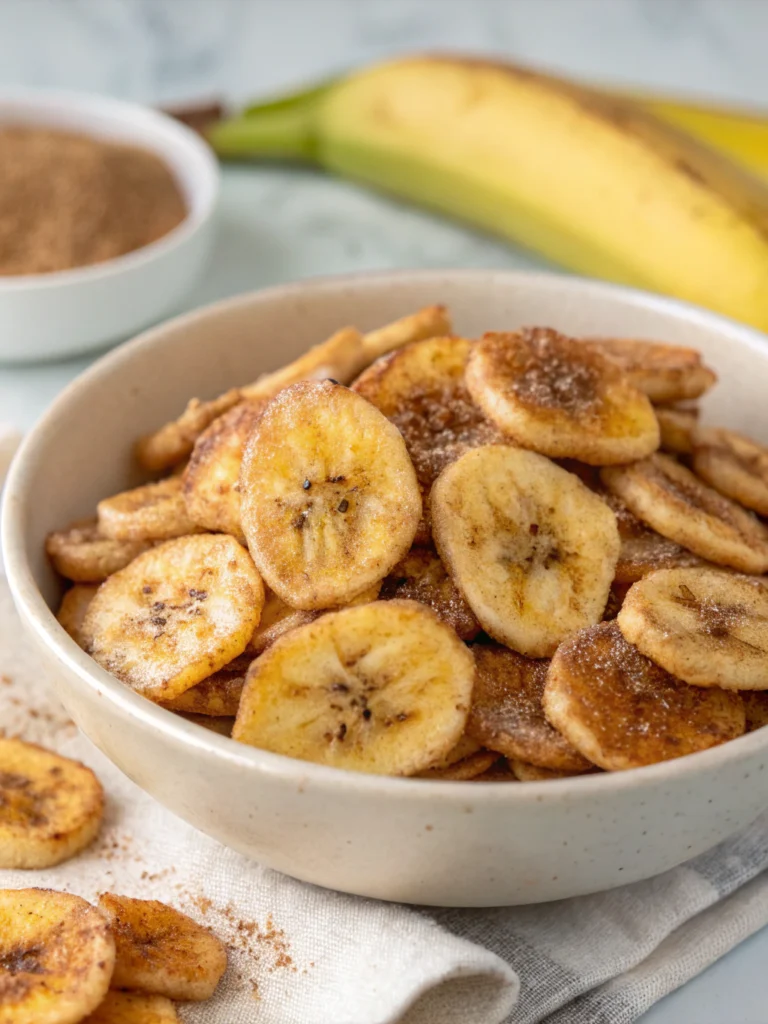 Cinnamon-Sugar Air Fryer Banana Chips