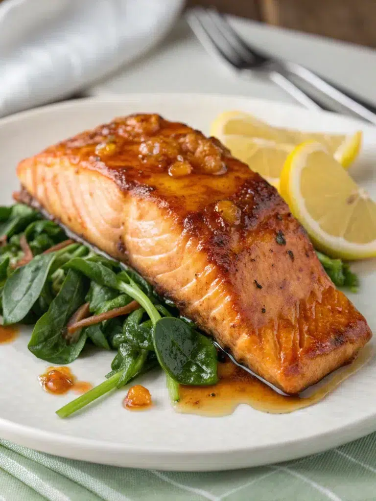 Crispy Honey Garlic Glazed Salmon Recipe