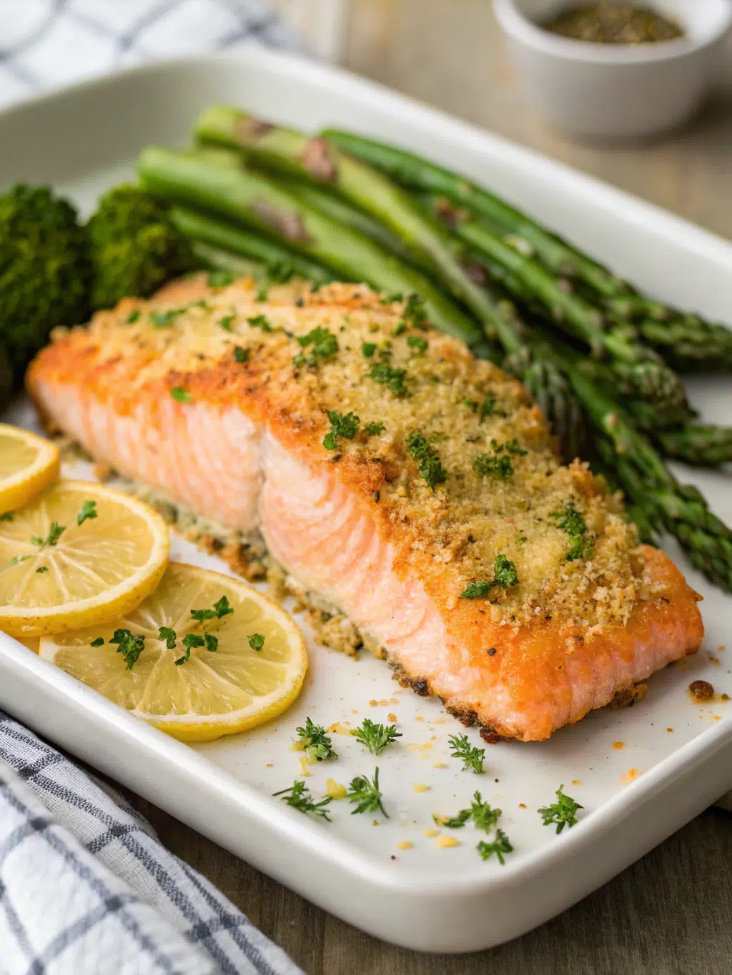 Crispy Parmesan Crusted Baked Salmon