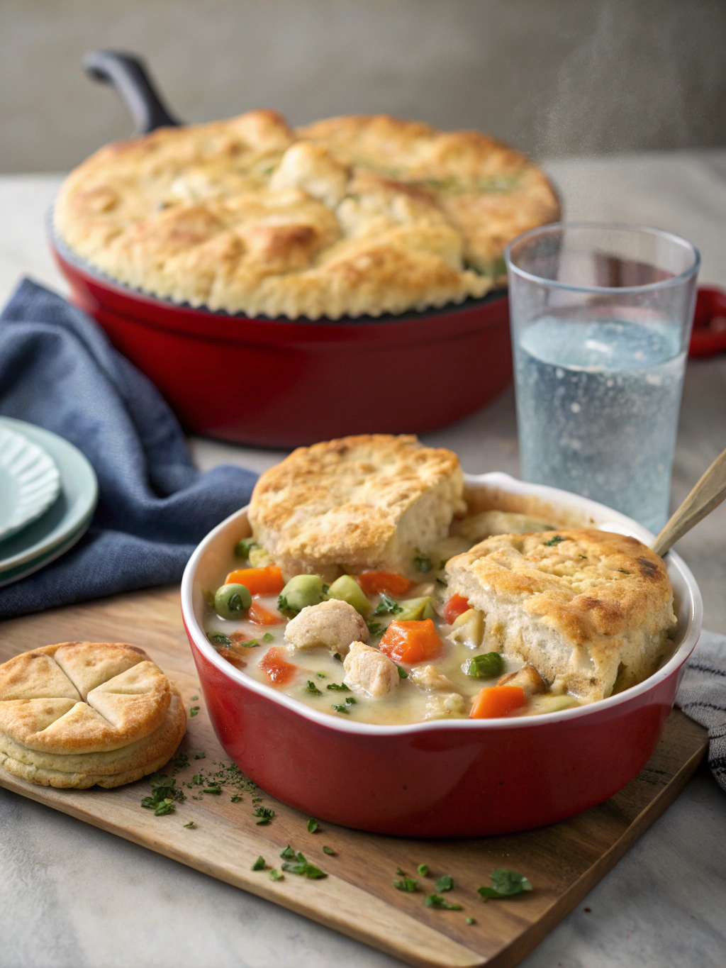 Easy Chicken Pot Pie with Biscuits
