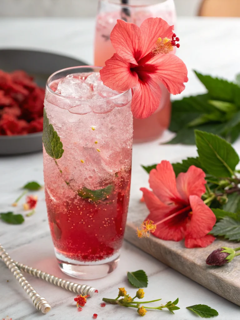 Hibiscus Sparkling Mocktail