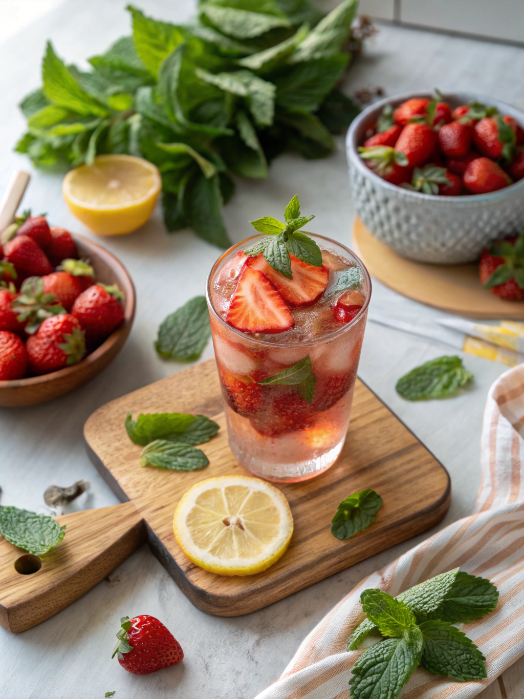 Springtime Strawberry Sipper Mocktail Ingredients