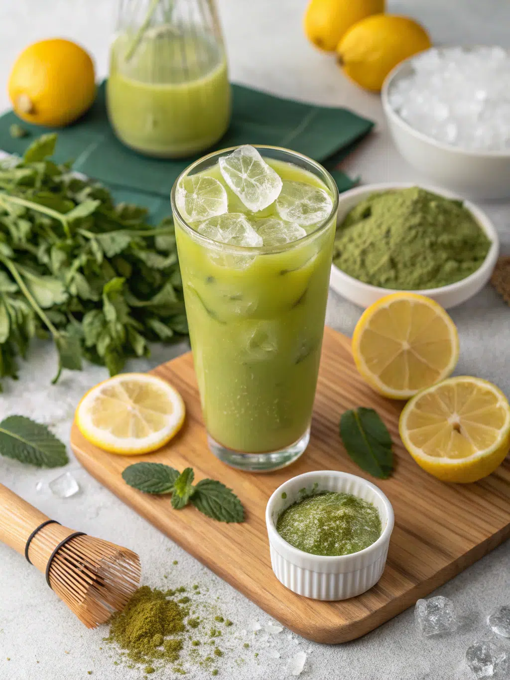 How to Make a 7-Step TikTok Iced Matcha Lemonade Dupe at Home! 1 TikTok Iced Matcha Lemonade Dupe ingredients