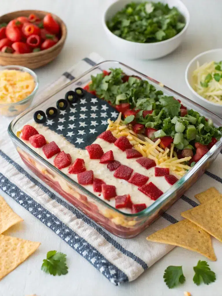 American Flag Layered Taco Dip