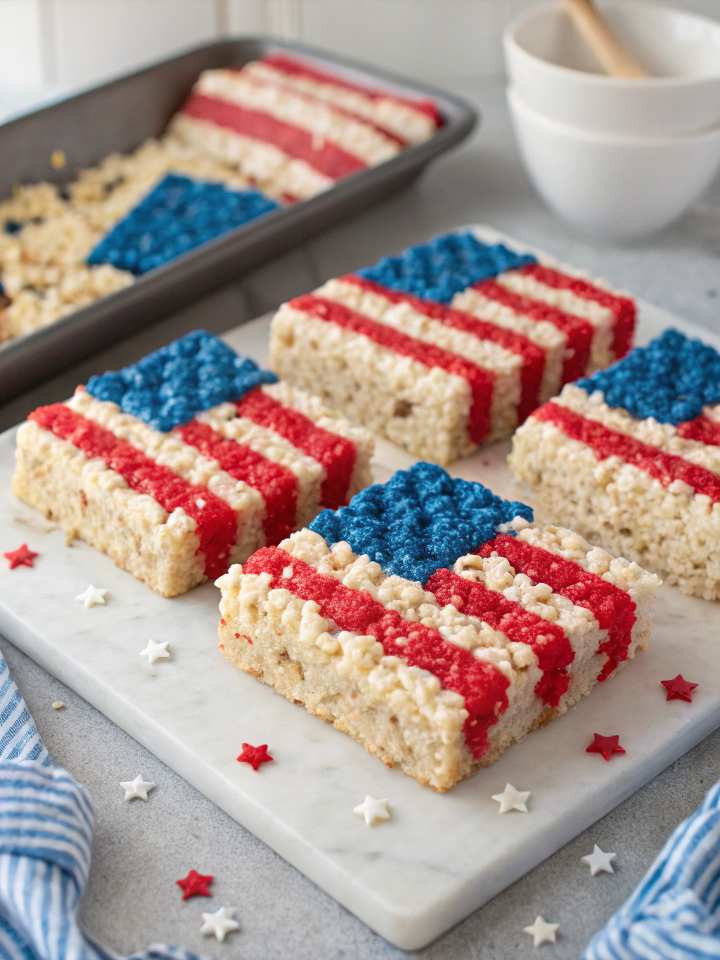 American Flag Rice Krispie Treats
