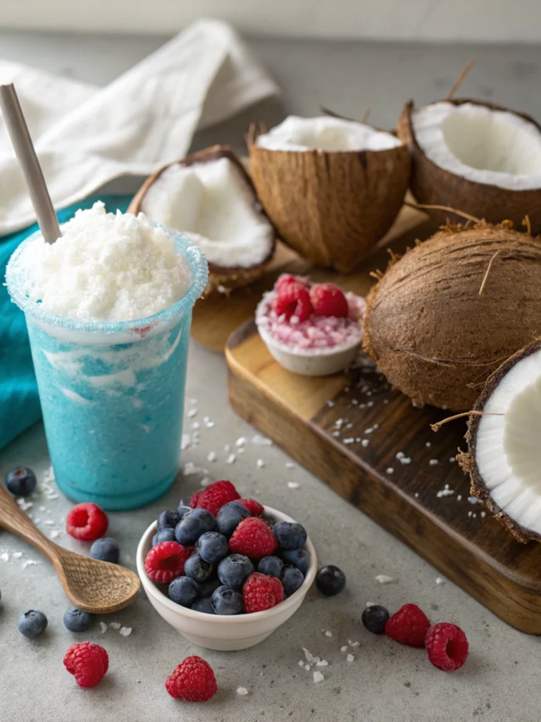 9 Heavenly Sips: How to Make a Coconut Cream Blue Raspberry Slushie 3 Coconut Cream Blue Raspberry Slushie