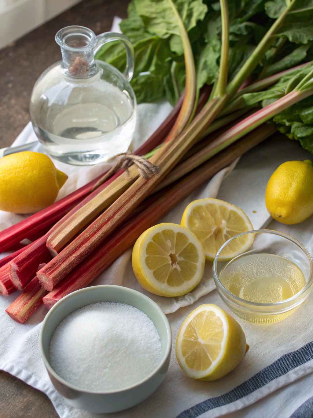 Ingredients for Rhubarb Lemonade