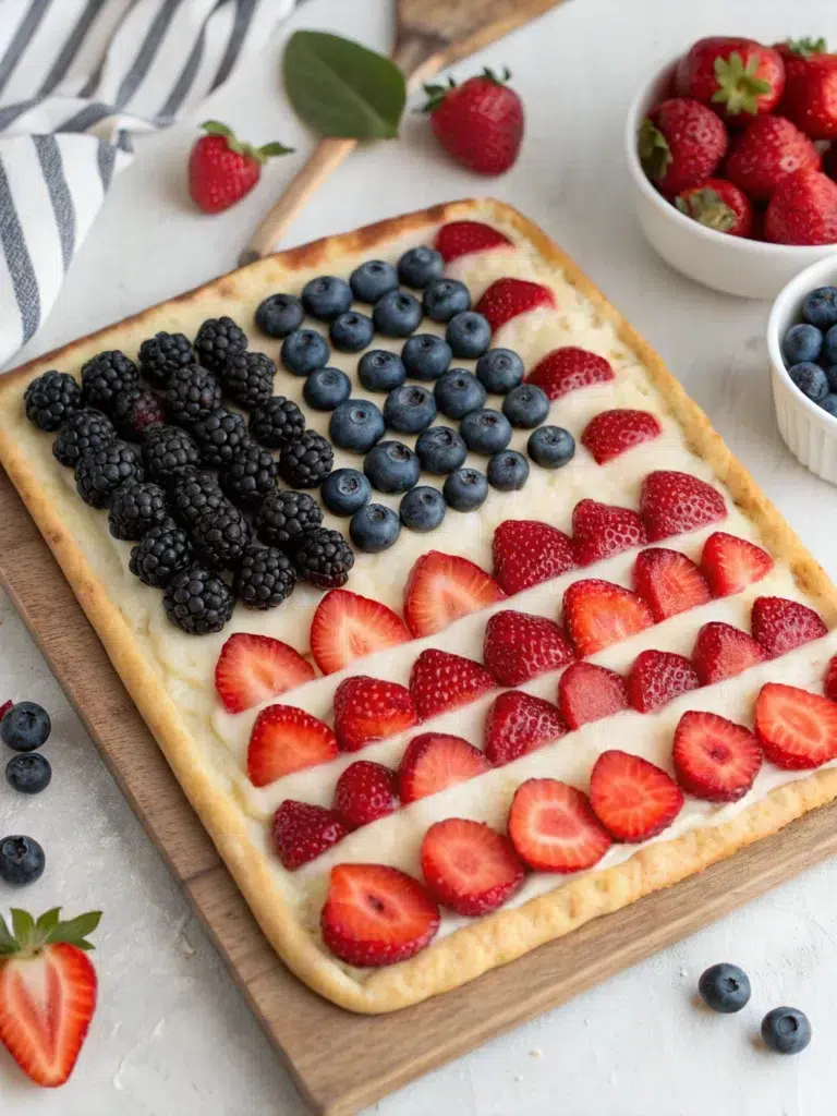 Easy American Flag Fruit Pizza