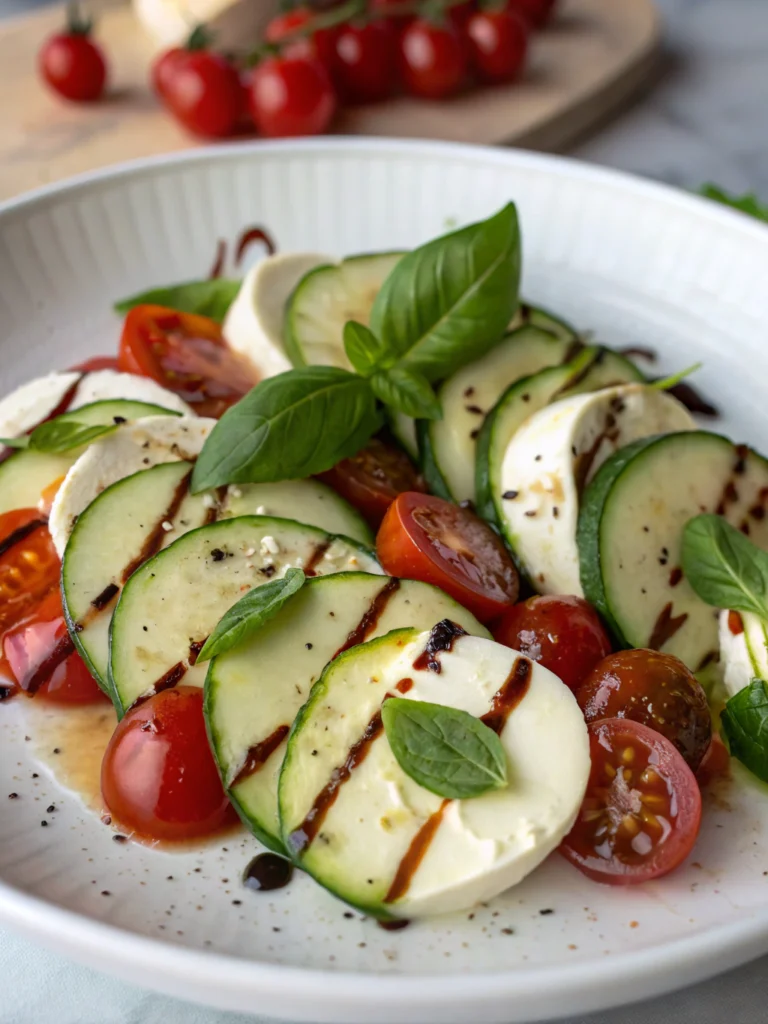 Easy Cucumber Caprese Salad