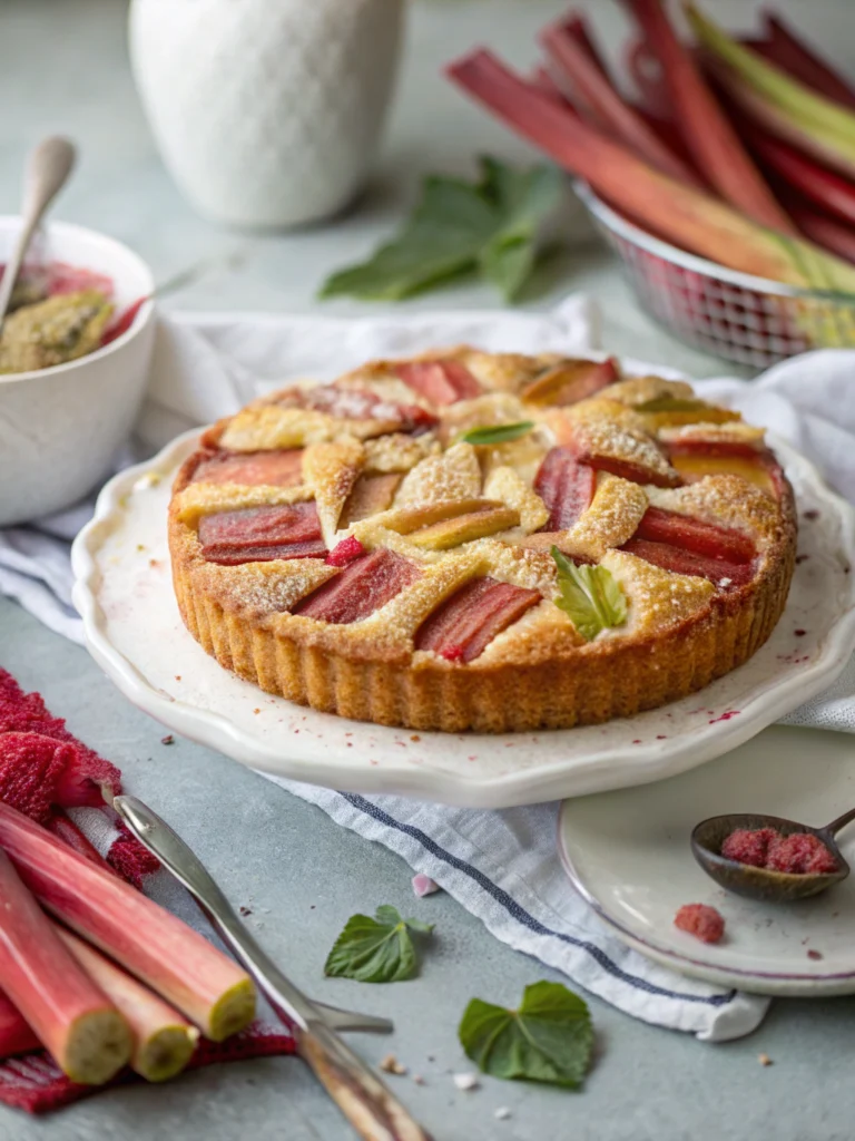 Easy Rhubarb Breakfast Cake!