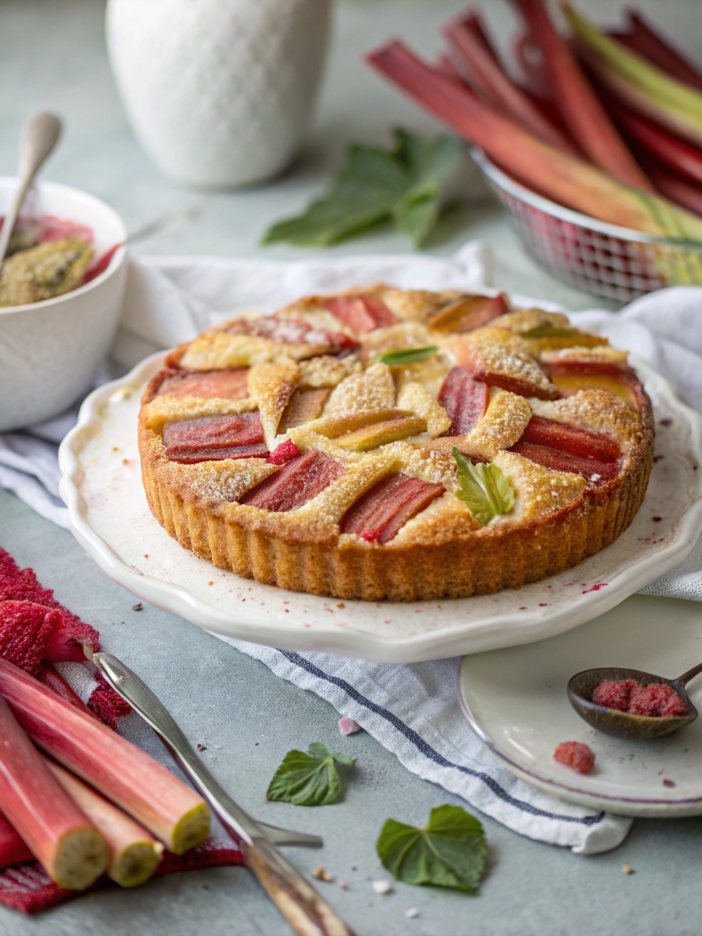 Easy Rhubarb Breakfast Cake!