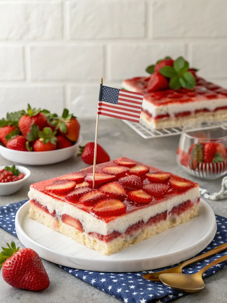 Easy Strawberry Jello Flag Cake