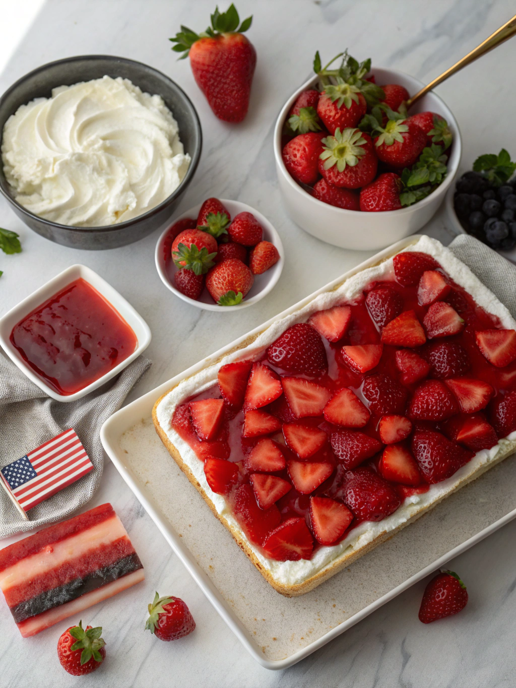 Easy Strawberry Jello Flag Cake: 5 Simple Steps for a Festive Treat! 3 Easy Strawberry Jello Flag Cake: 5 Simple Steps for a Festive Treat!