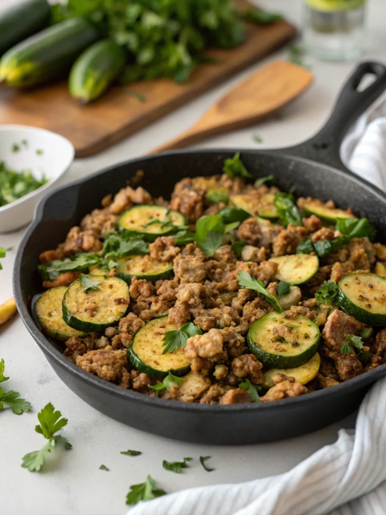 Ground Turkey and Zucchini Skillet