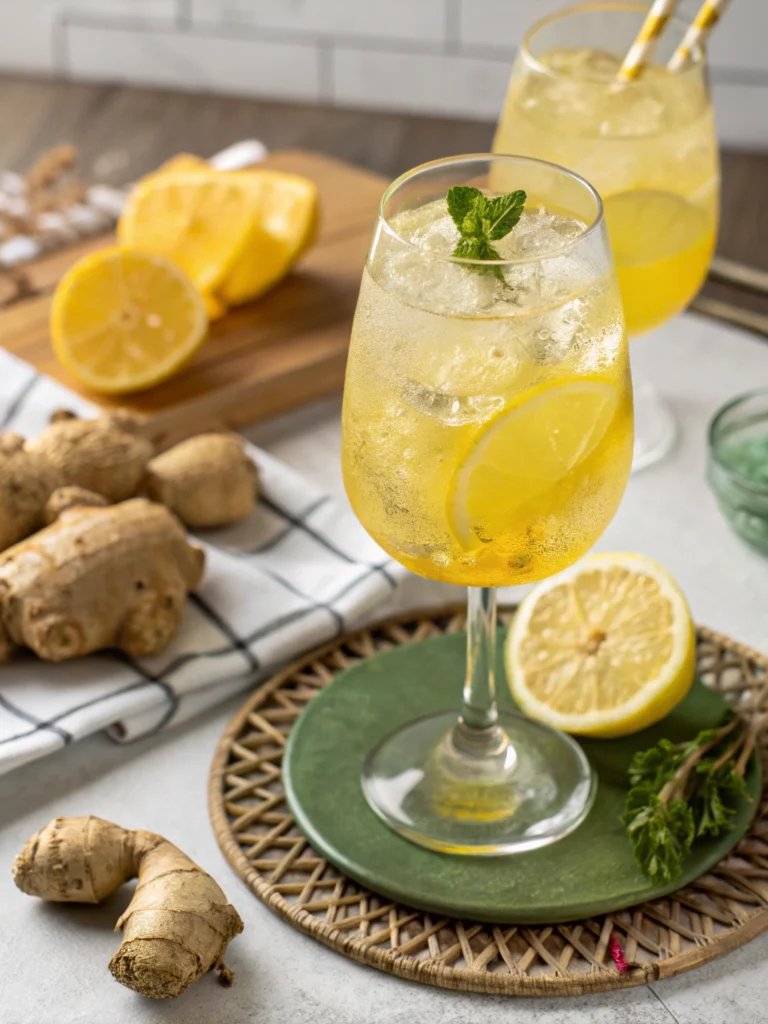 Lemon Ginger Mocktail Spritz