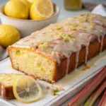 Moist Lemon Rhubarb Loaf with Simple Lemon Glaze