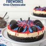No Bake Fireworks Oreo Cheesecake