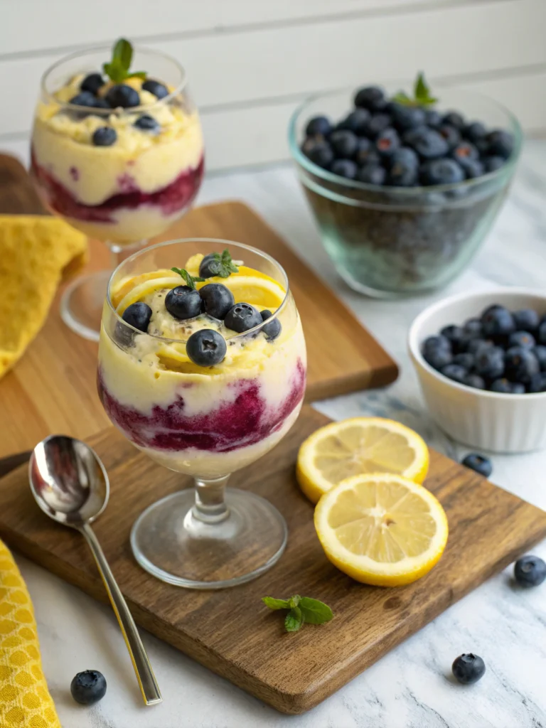 No Bake Lemon Blueberry Dessert