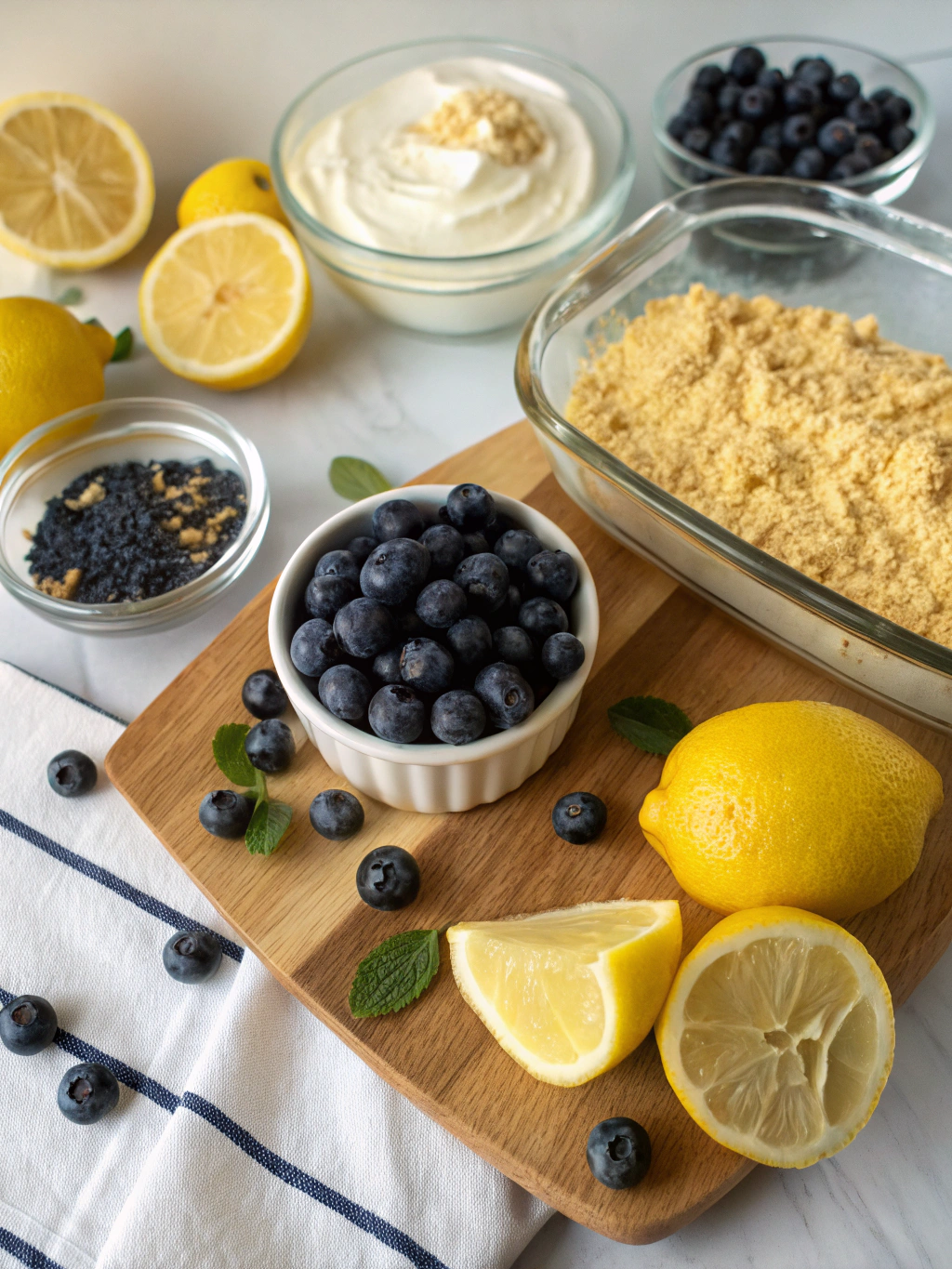 No Bake Lemon Blueberry Dessert Ingredients