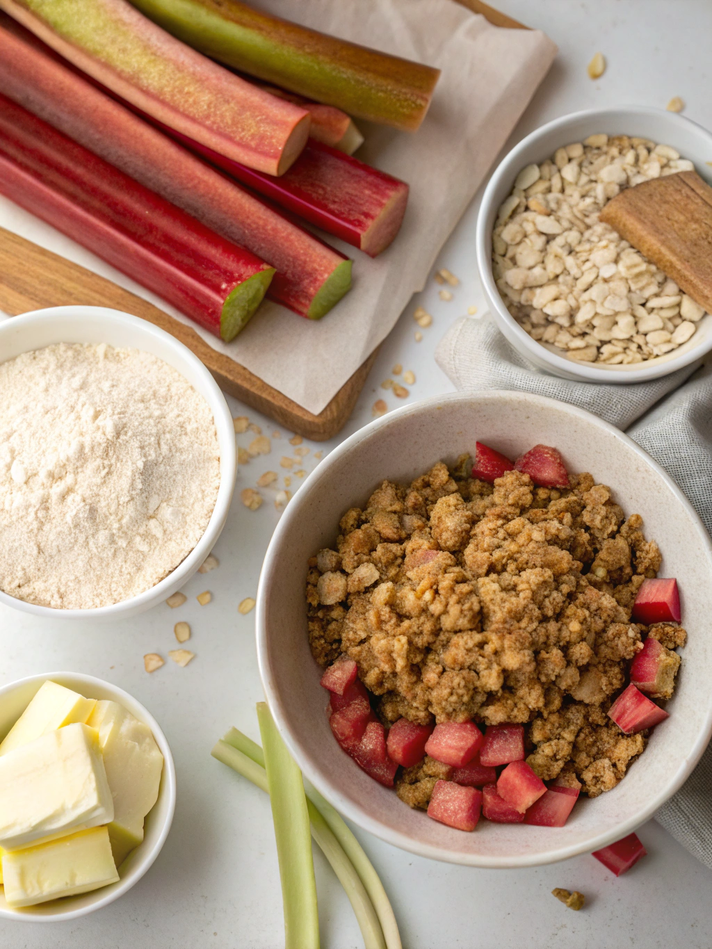 Old Fashioned Rhubarb Crisp ingredients