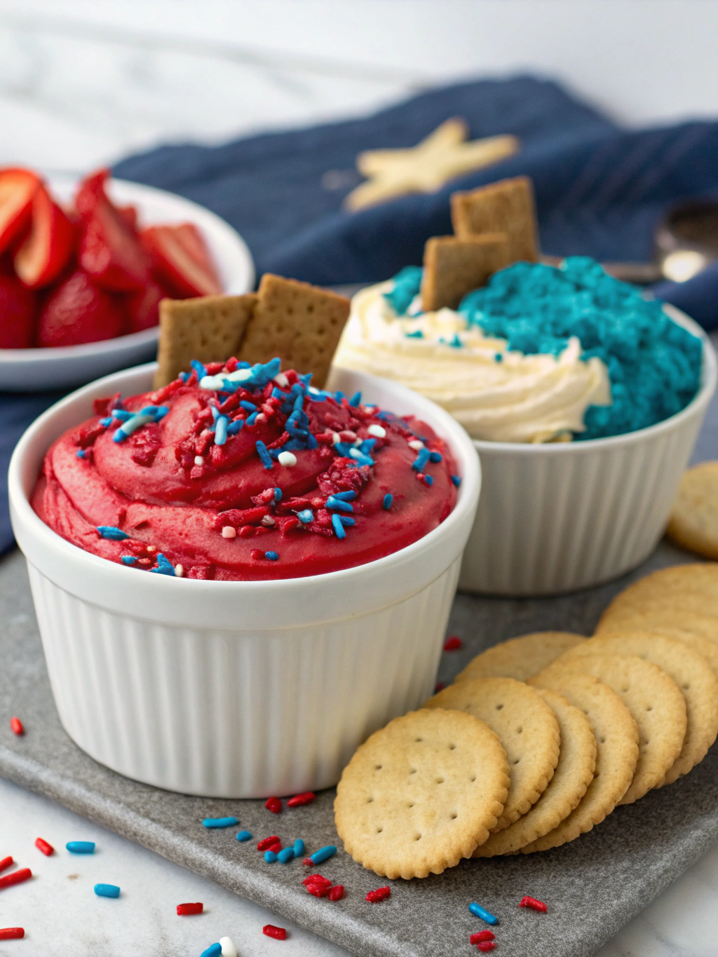 Patriotic Cake Batter Dip