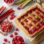 Raspberry Rhubarb Slab Pie