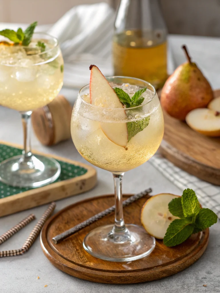 Sparkling Vanilla Pear Mocktails