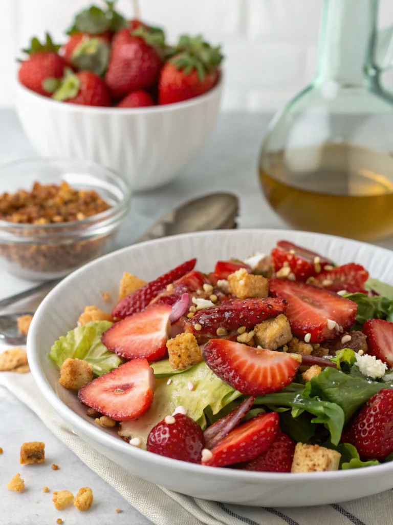 Strawberry Crunch Salad with Champagne Vinaigrette