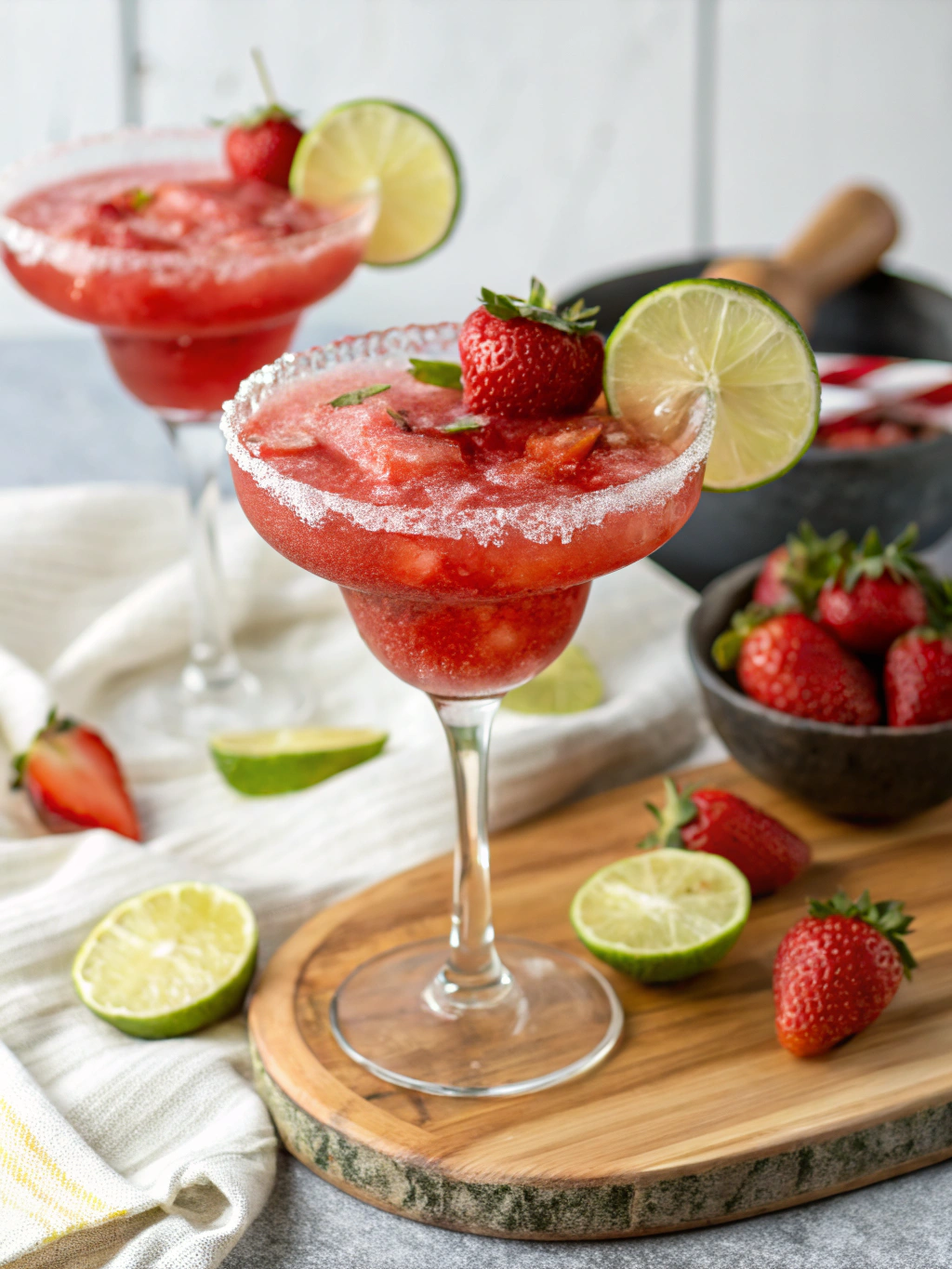 Strawberry Lime Mocktail Margarita