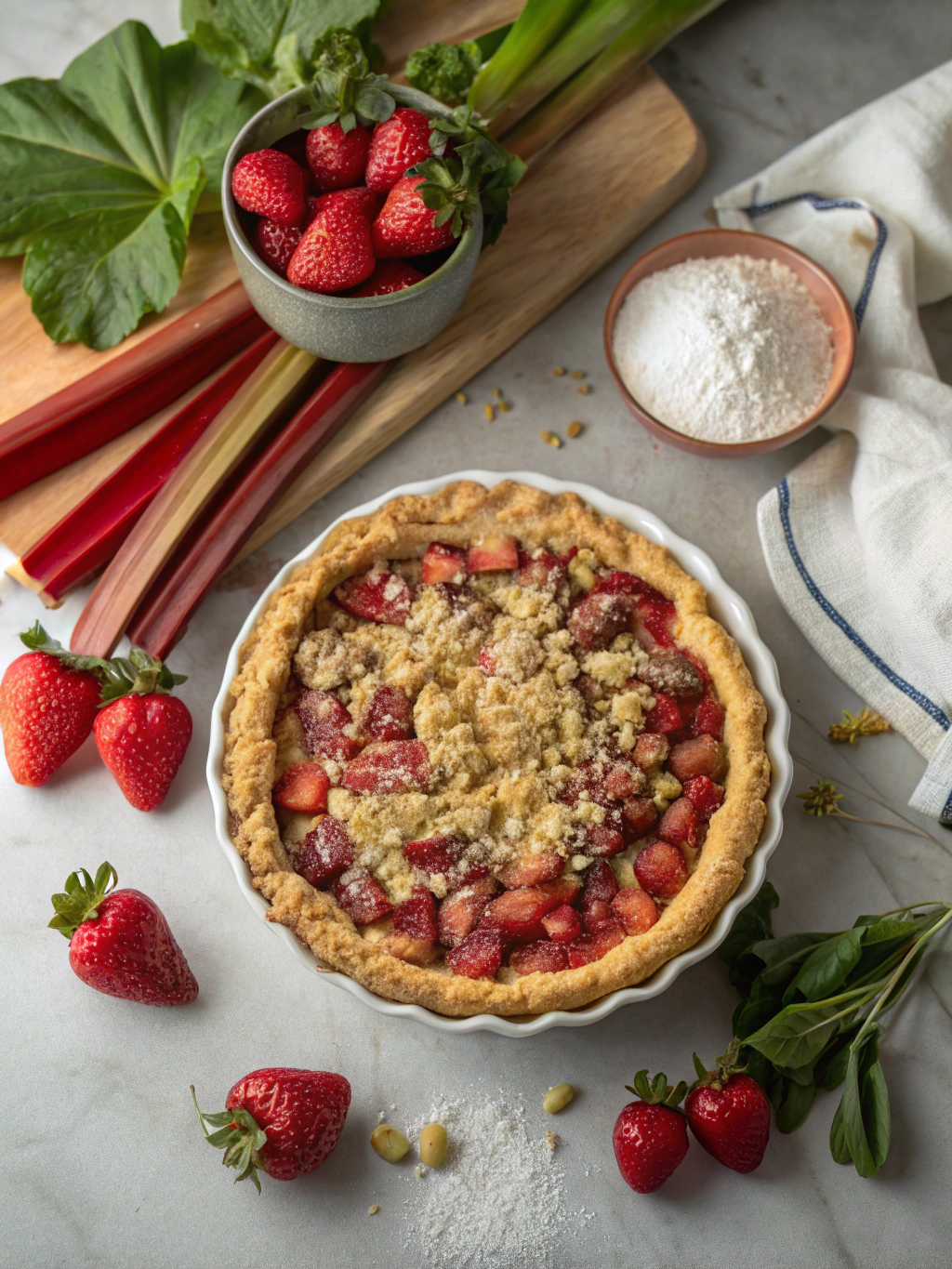 How to Make the Best Strawberry Rhubarb Pie with Crumb Topping: 5 Tips! 3 Ingredients for Strawberry Rhubarb Pie with Crumb Topping