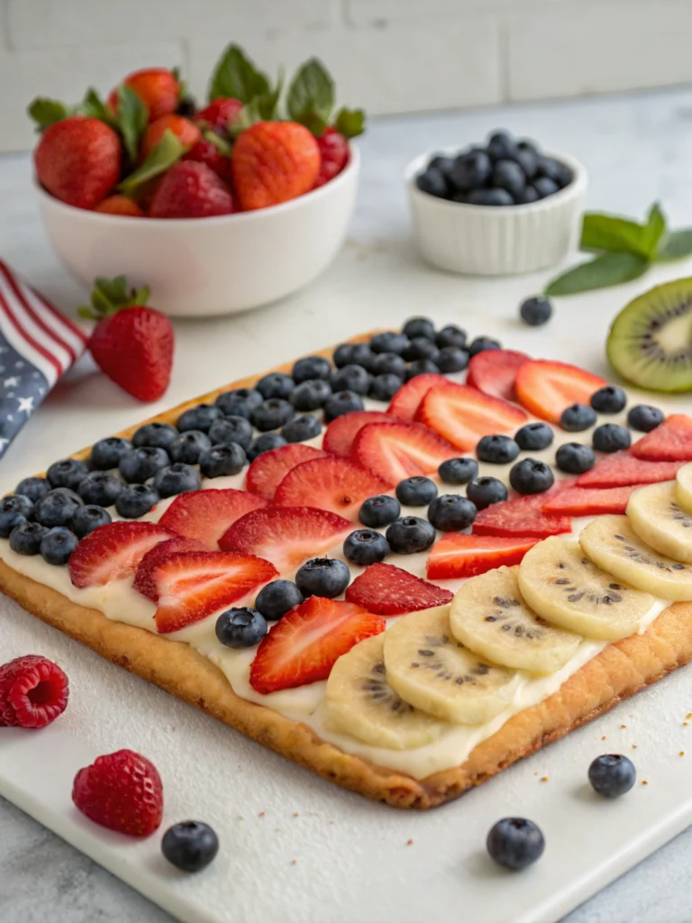 Sugar Cookie Flag Fruit Pizza