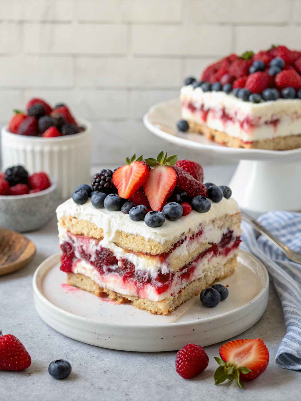 Summer Berry Icebox Cake