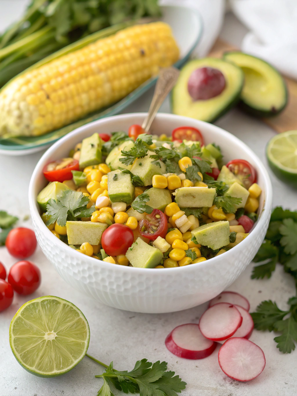 Summer Corn Salad with Avocado Ingredients