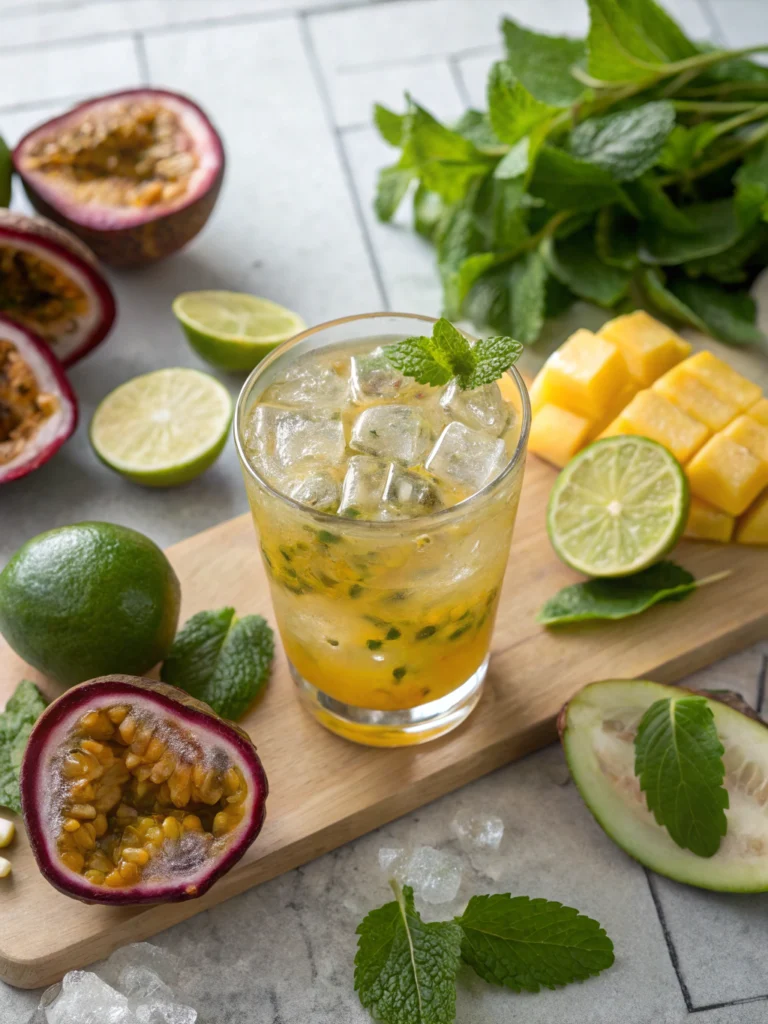 passion fruit mojito mocktail