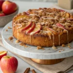 Apple Crumb Cake Topped with Cinnamon Apple Drizzle