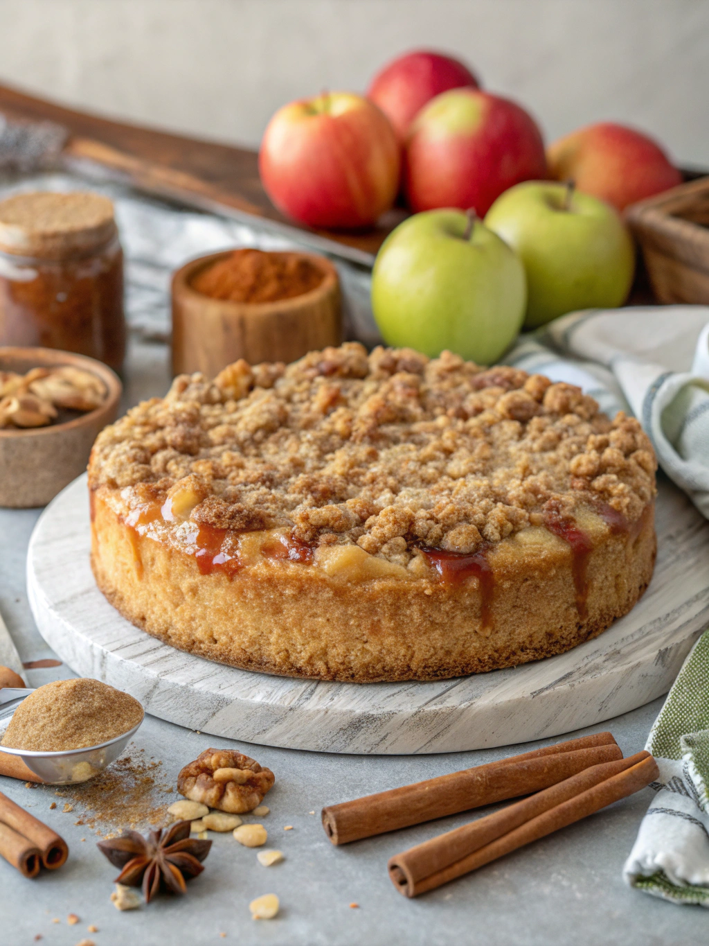 How to Make the Ultimate Apple Crumb Cake Topped with Cinnamon Apple Drizzle