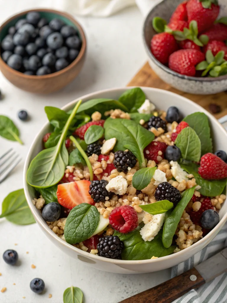 Berry Spinach Quinoa Salad