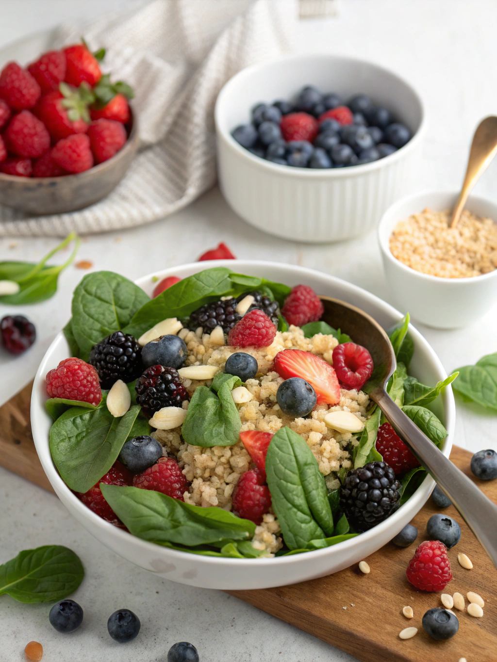 Berry Spinach Quinoa Salad Ingredients