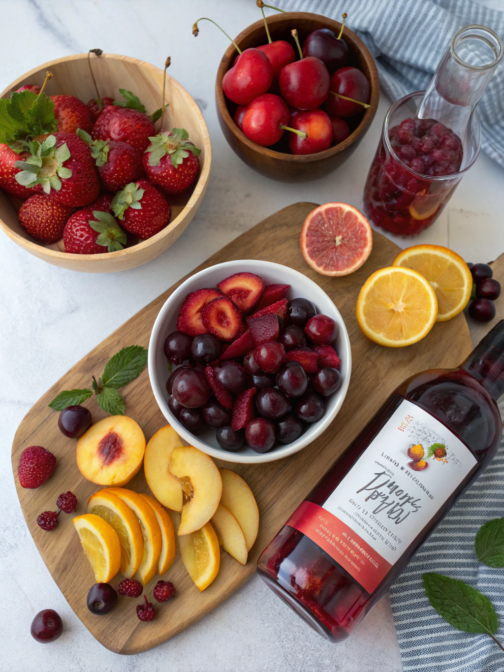 Ingredients for Cherry-Plum Red Sangria