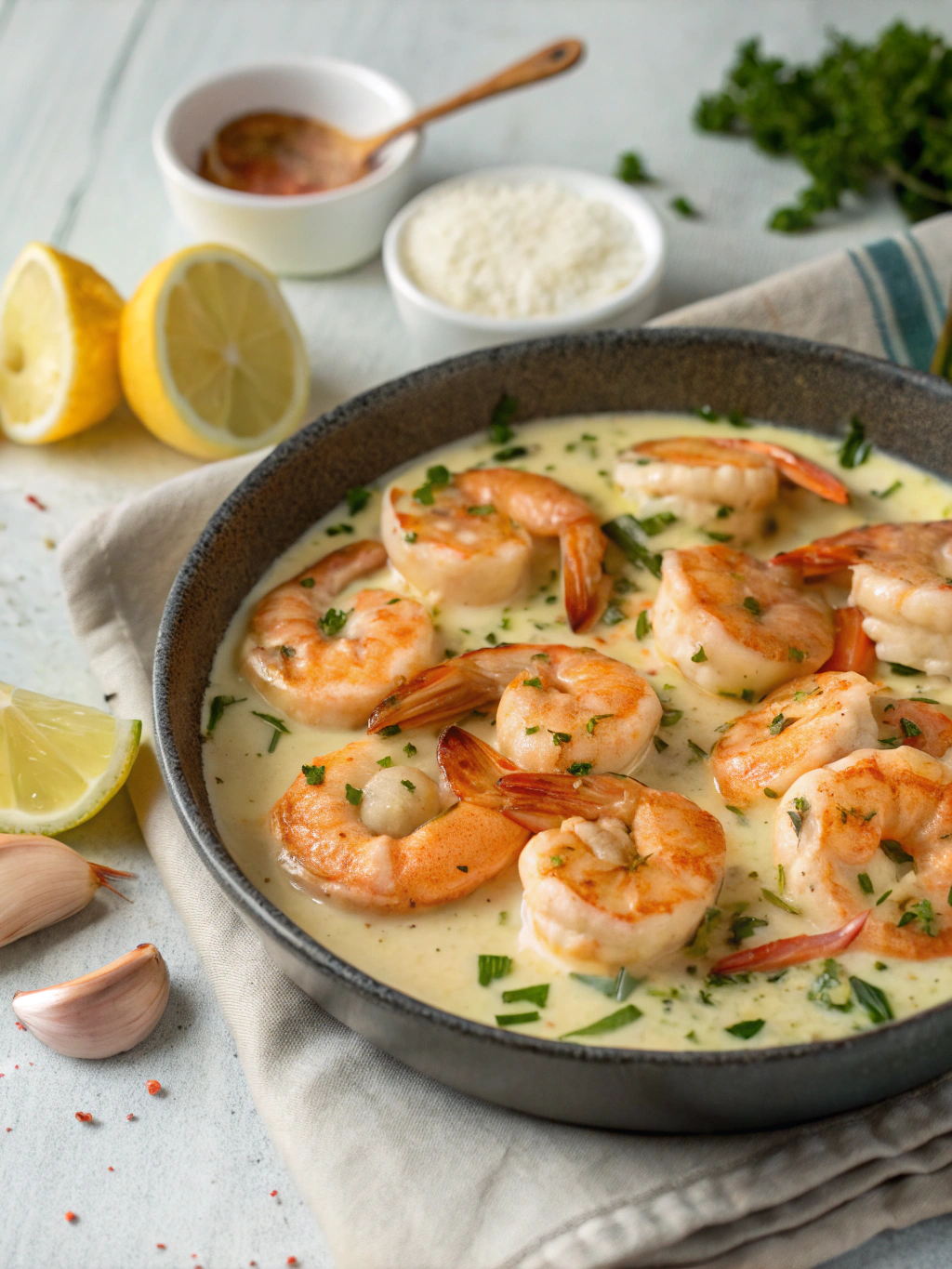 Creamy Garlic Shrimp in 15 mins