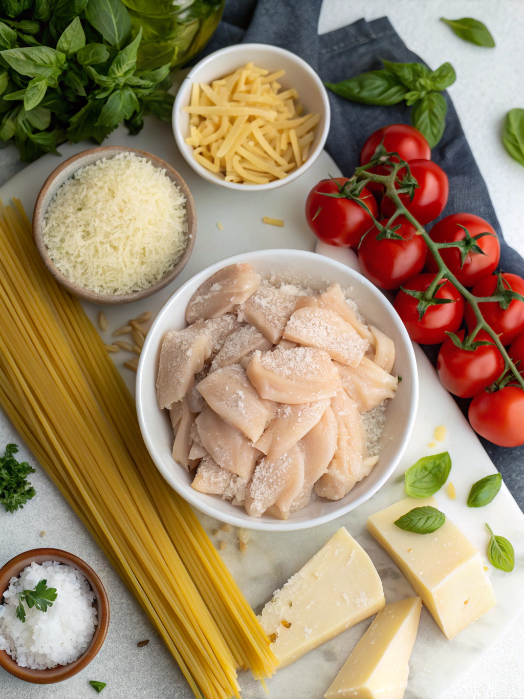Ingredients for Easy Parmesan Chicken Pasta