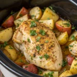 Garlic Parmesan Crockpot Chicken and Potatoes