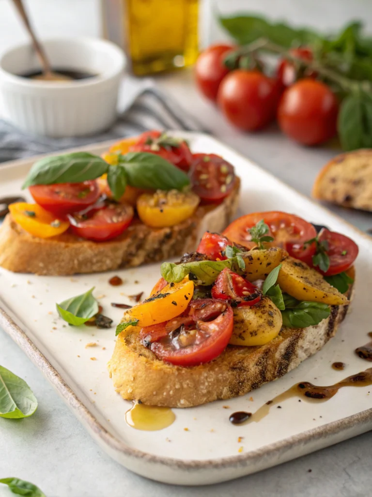 Heirloom Tomato Basil Bruschetta